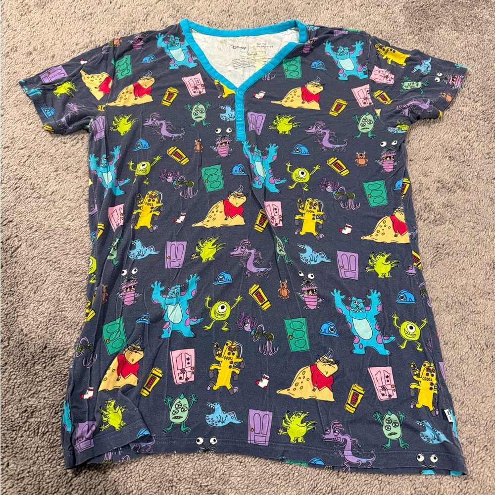 Little Sleepies Monster Print Shirt with Blue and Yellow